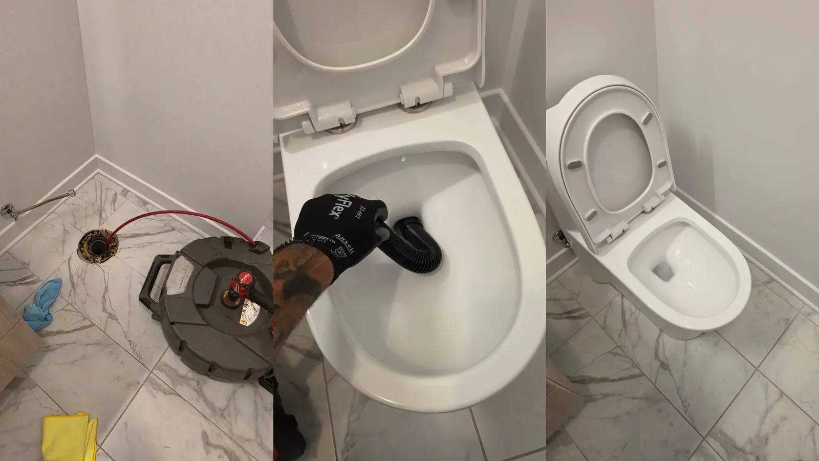 Étapes réelles d’un débouchage de toilette effectué par Débouchage Turbo